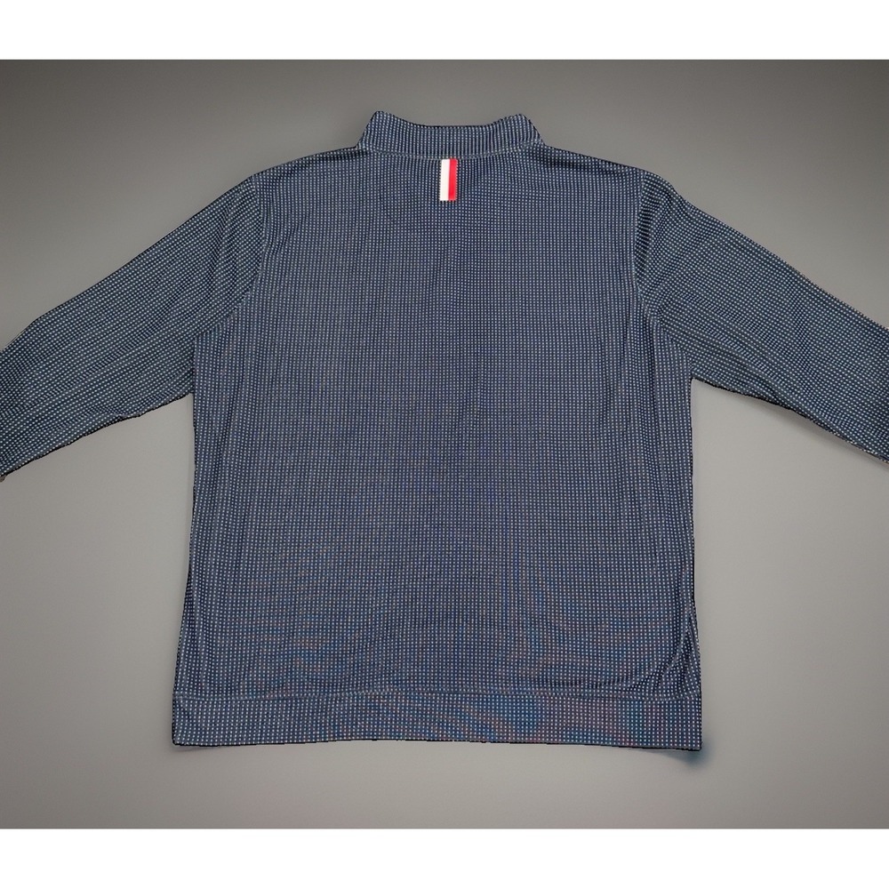 Rhoback Pullover Mens Size Large Blue Polka Dot 1/4 Zip Performance Stretch Golf - Picture 7 of 8